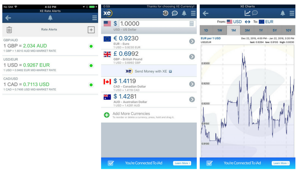 XE currency best travel app